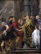 Anthony Van Dyck Saint Ambrose barring Theodosius I from Milan Cathedral oil painting artist